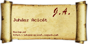 Juhász Acicét névjegykártya